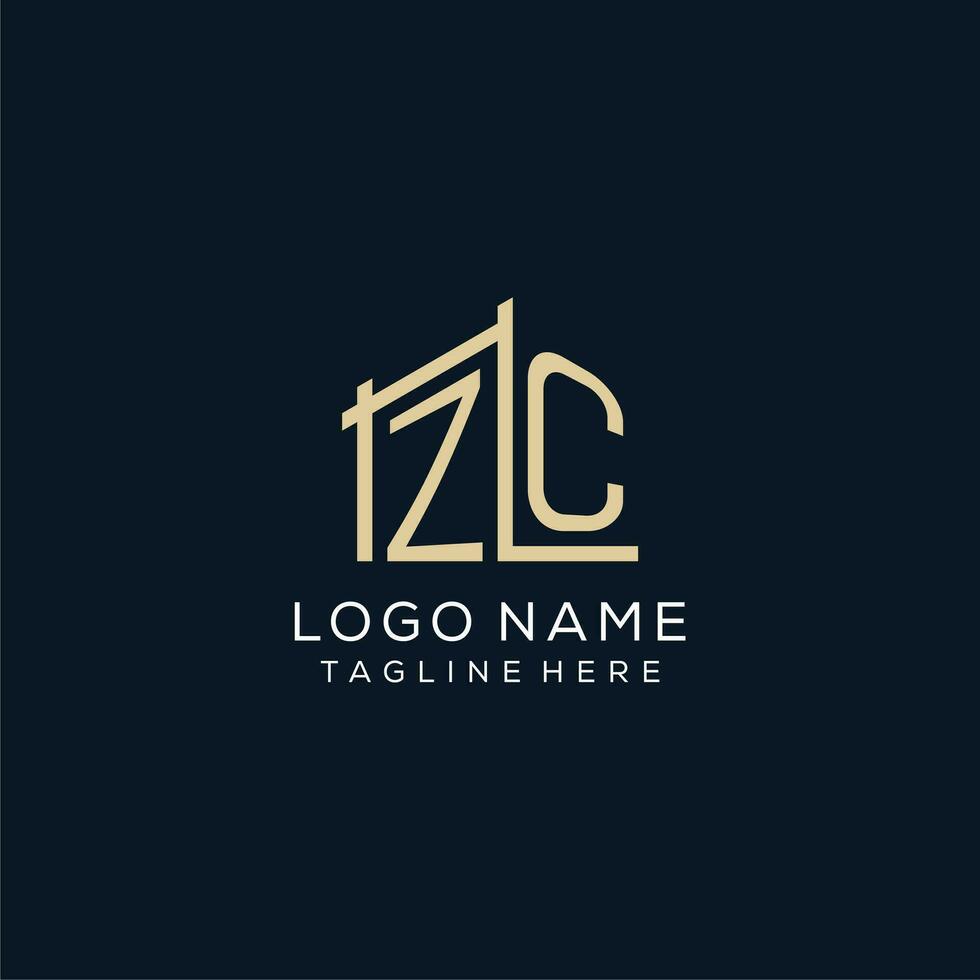 Initial ZC logo, clean and modern architectural and construction logo design vector