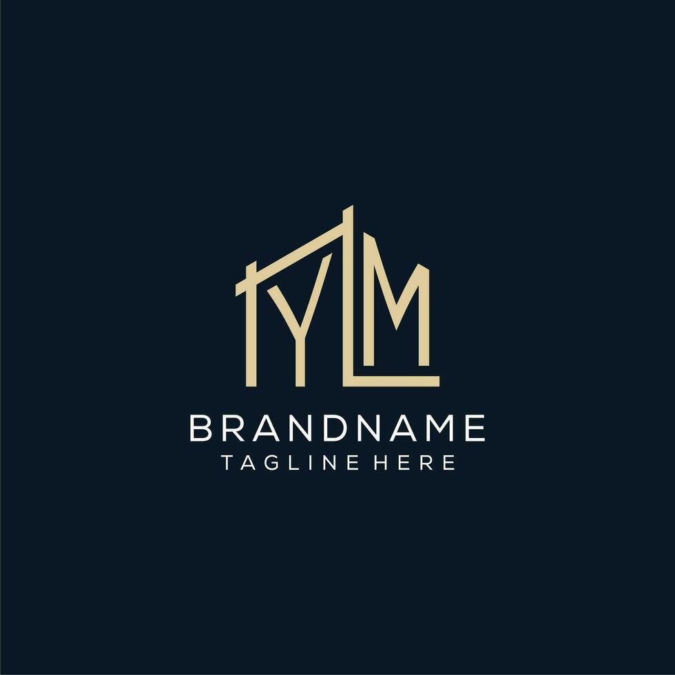 Initial YM logo, clean and modern architectural and construction logo design vector