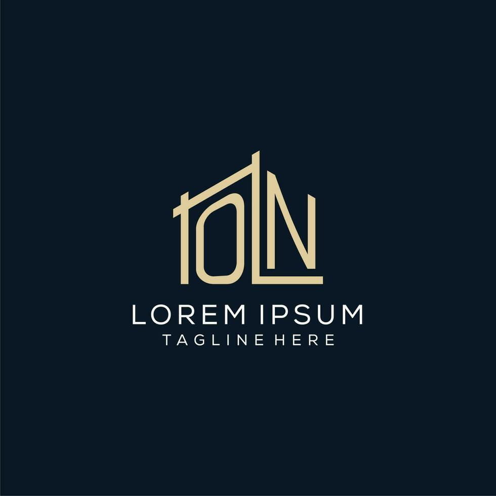 Initial ON logo, clean and modern architectural and construction logo design vector