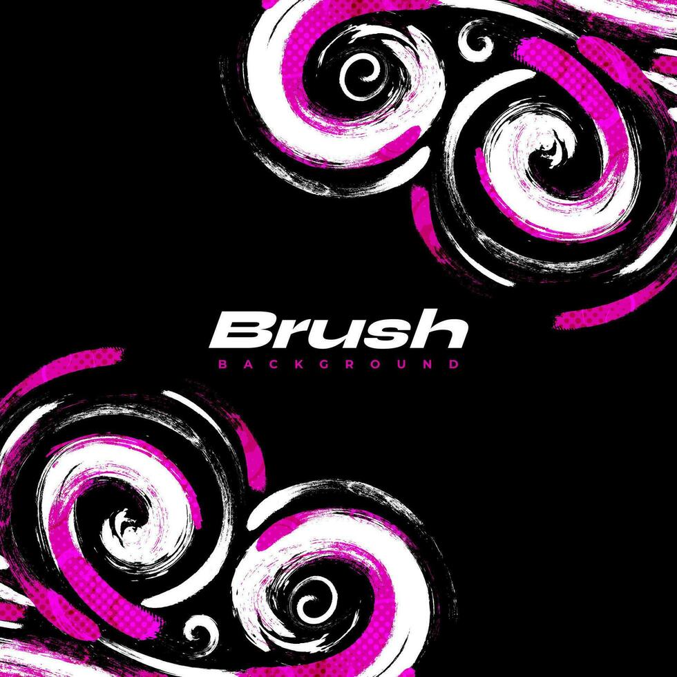 Abstract Black and Purple Brush Background with Halftone Effect. Sport Background. Brush Stroke Illustration for Banner or Poster. Scratch and Texture Elements For Design vector