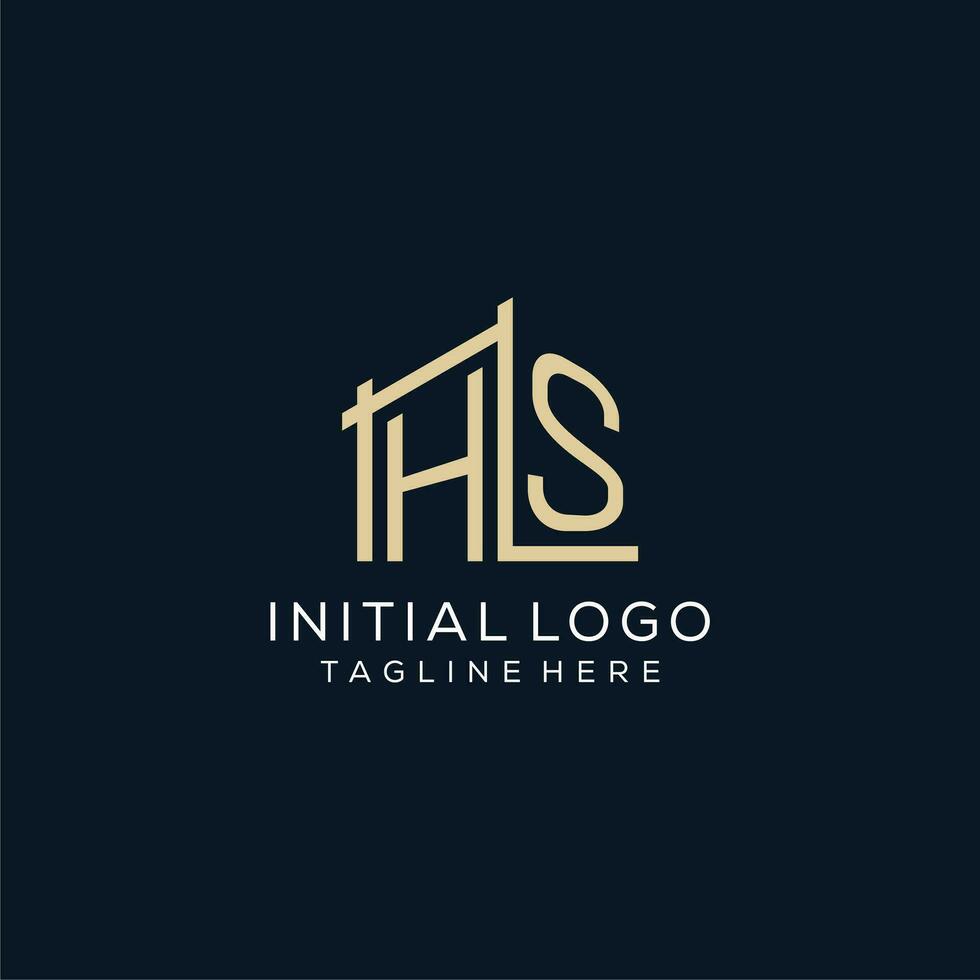 inicial hs logo, limpiar y moderno arquitectónico y construcción logo diseño vector