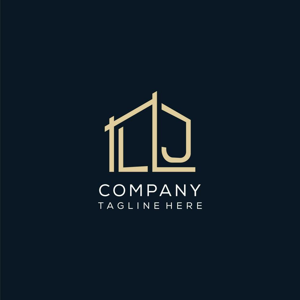 Initial LJ logo, clean and modern architectural and construction logo design vector