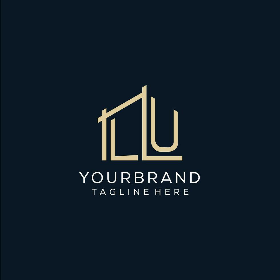 Initial LU logo, clean and modern architectural and construction logo design vector