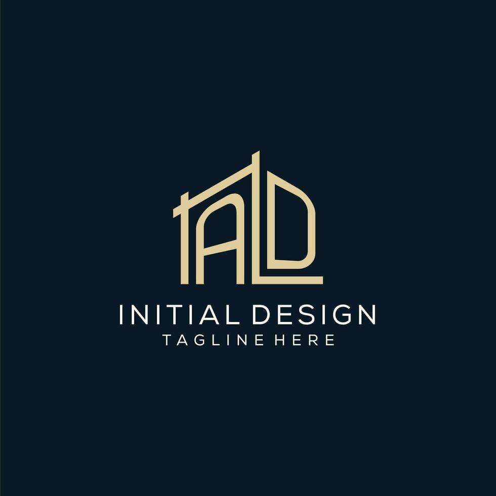 Initial AD logo, clean and modern architectural and construction logo design vector