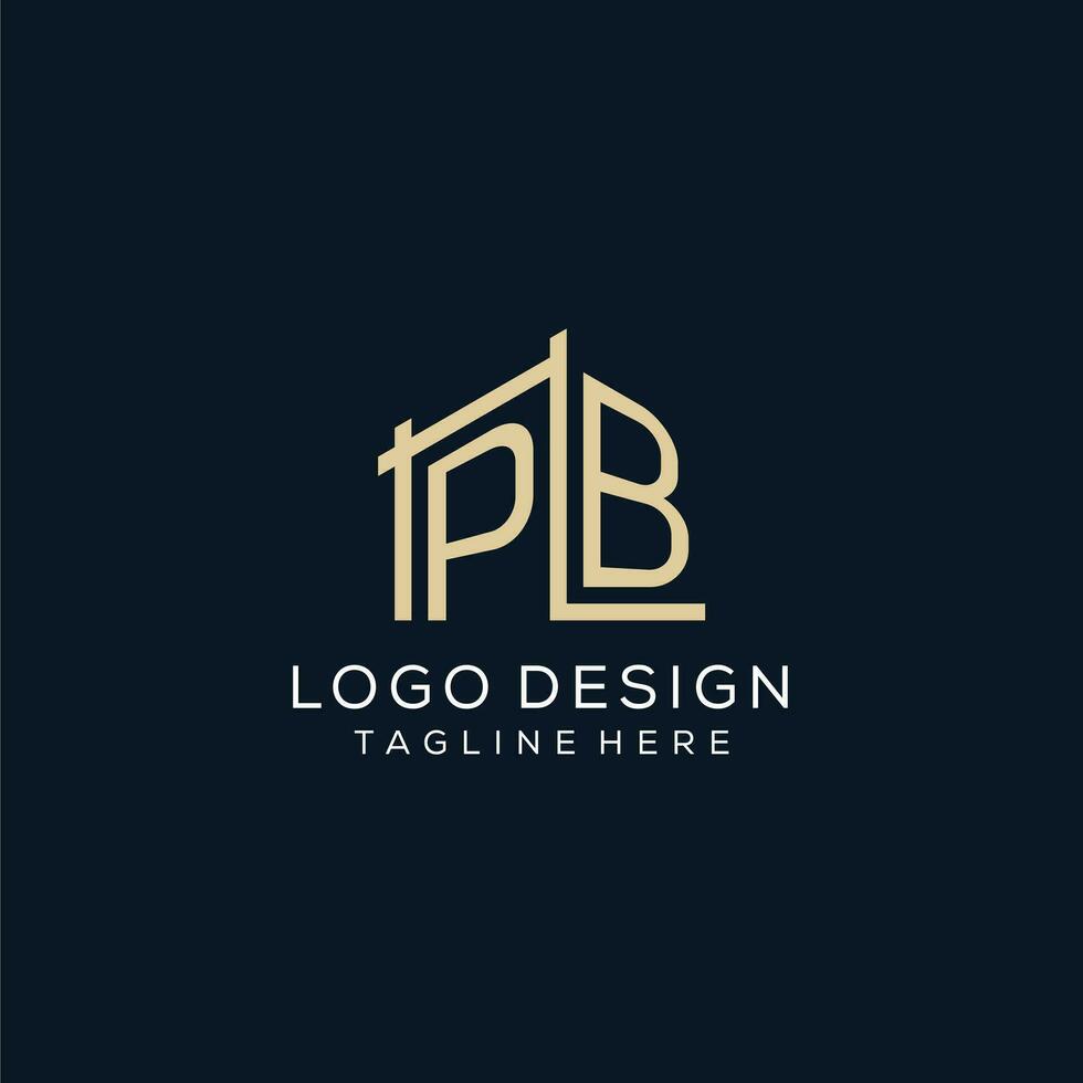 Initial PB logo, clean and modern architectural and construction logo design vector