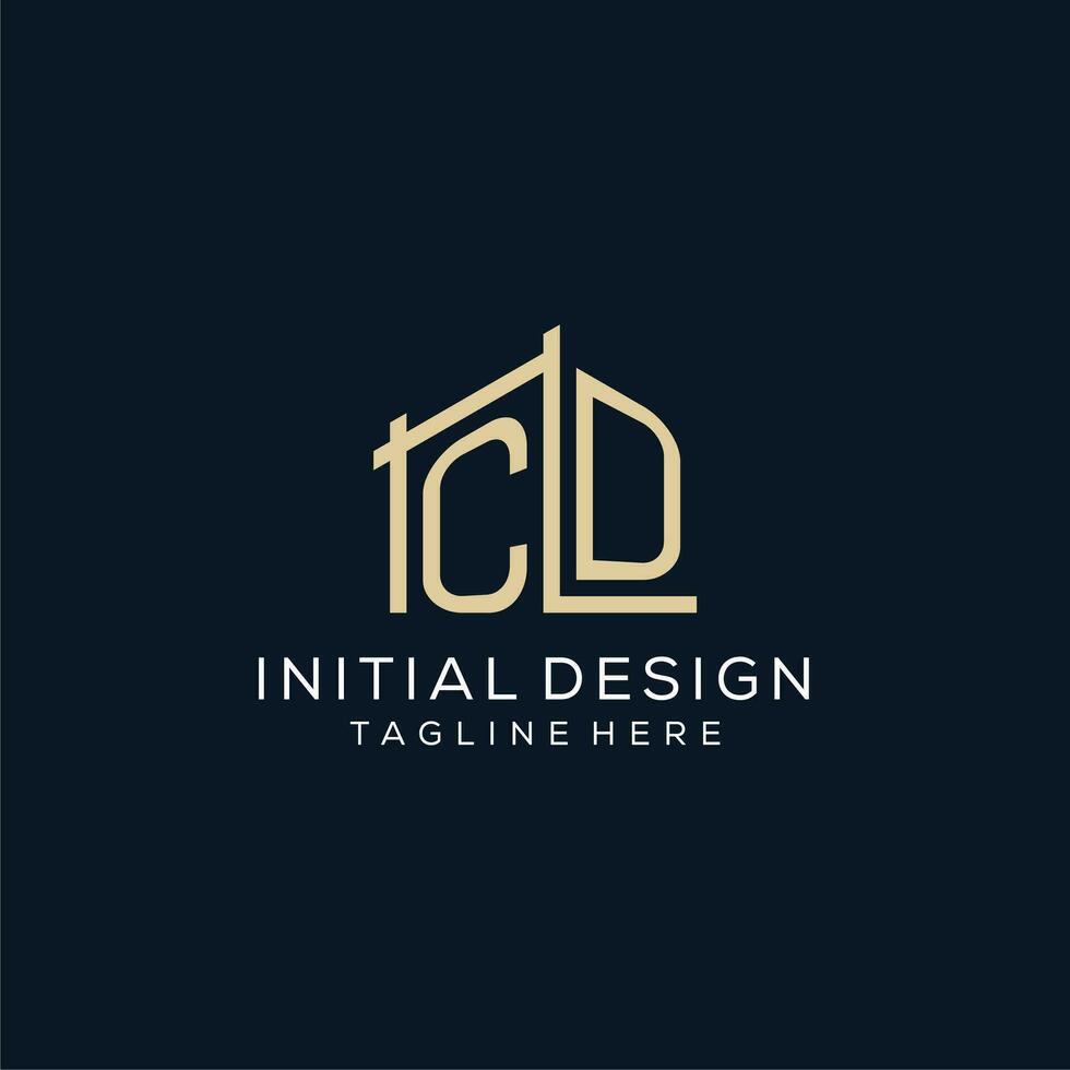 Initial CD logo, clean and modern architectural and construction logo design vector