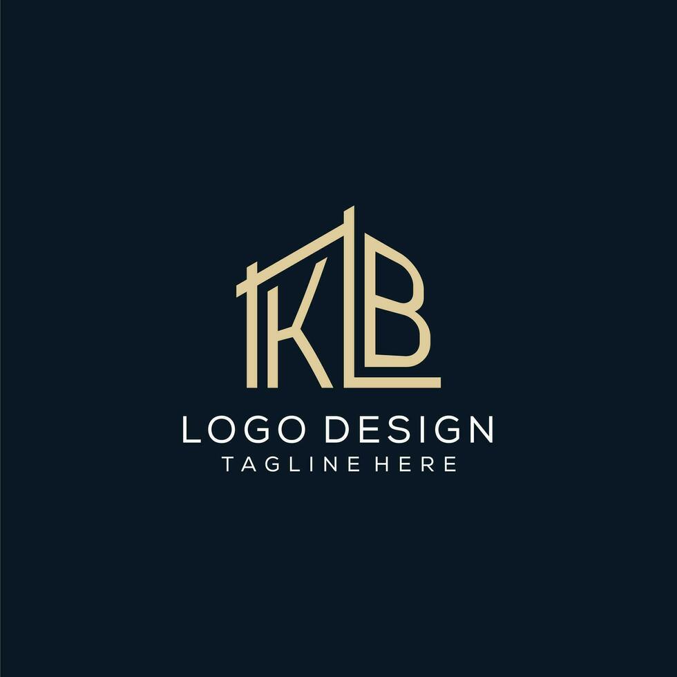 inicial kb logo, limpiar y moderno arquitectónico y construcción logo diseño vector
