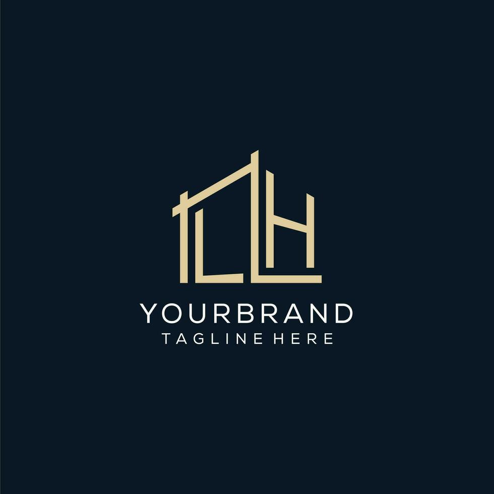 Initial LH logo, clean and modern architectural and construction logo design vector