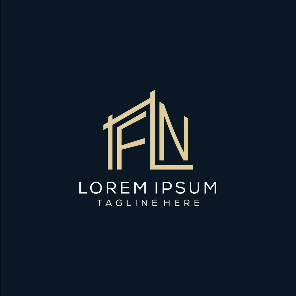 Initial FN logo, clean and modern architectural and construction logo design vector