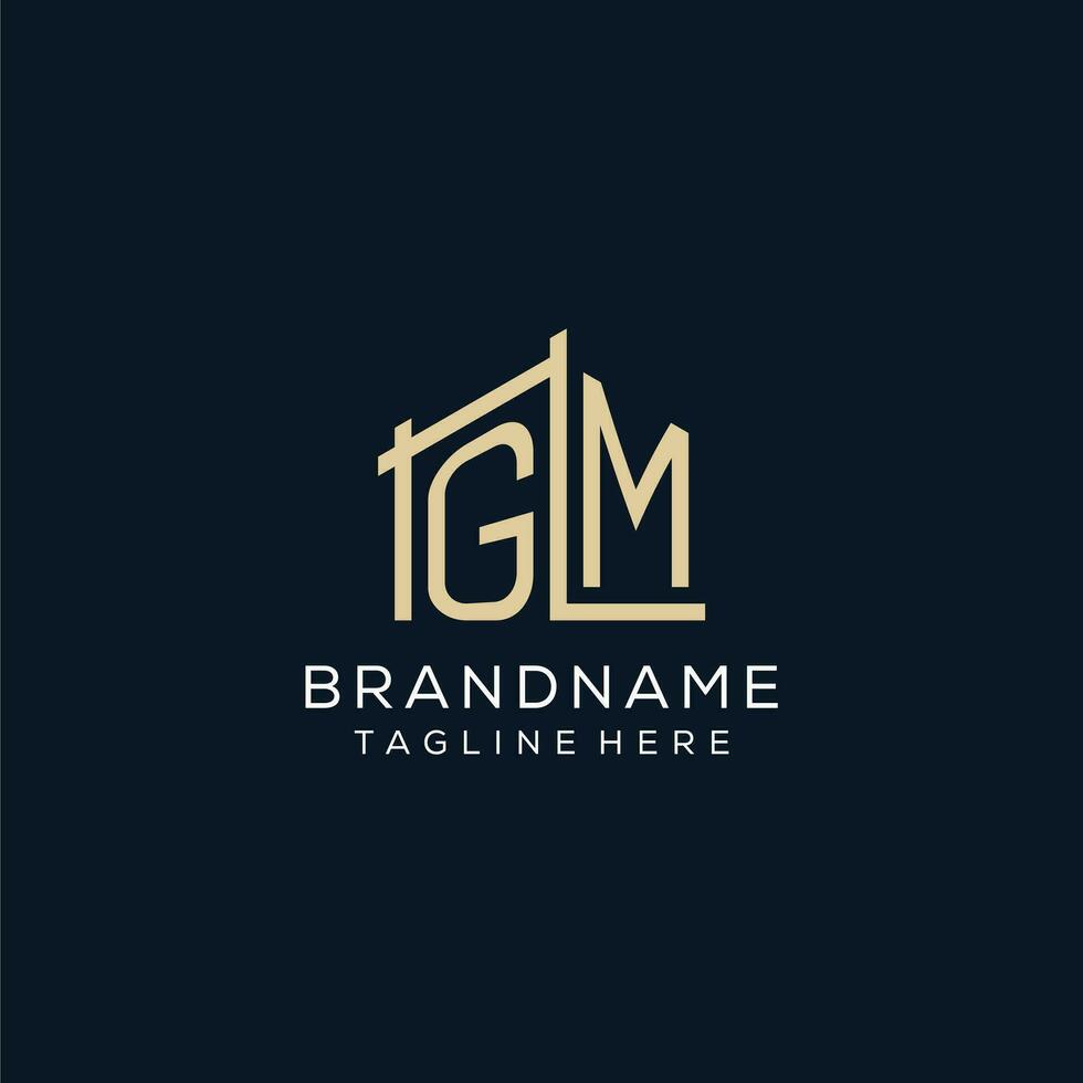 Initial GM logo, clean and modern architectural and construction logo design vector