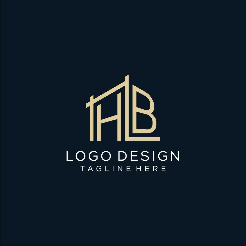 Initial HB logo, clean and modern architectural and construction logo design vector