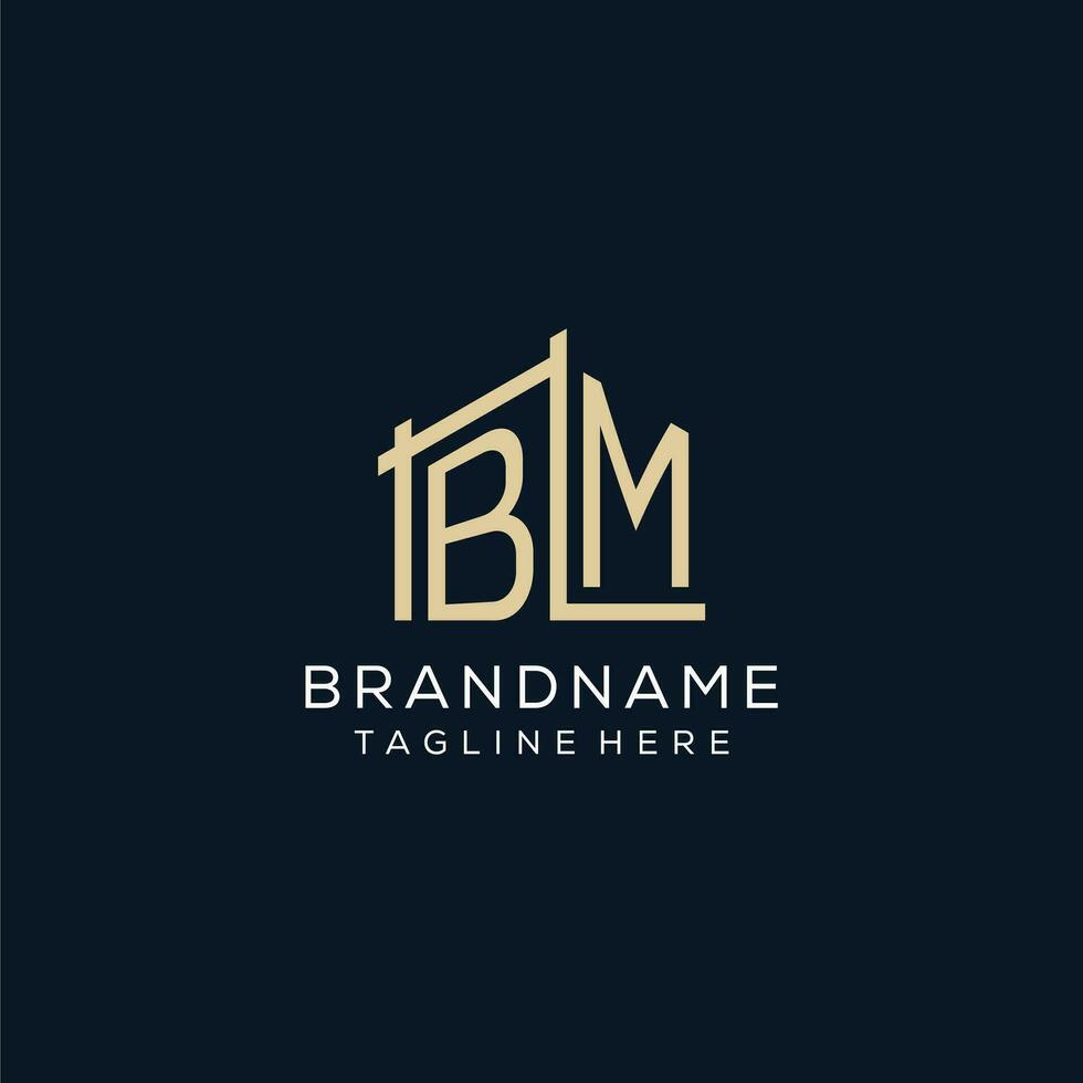 inicial bm logo, limpiar y moderno arquitectónico y construcción logo diseño vector