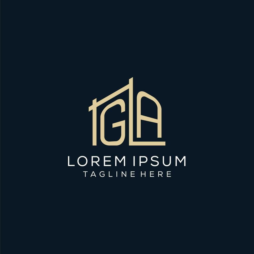 Initial GA logo, clean and modern architectural and construction logo design vector