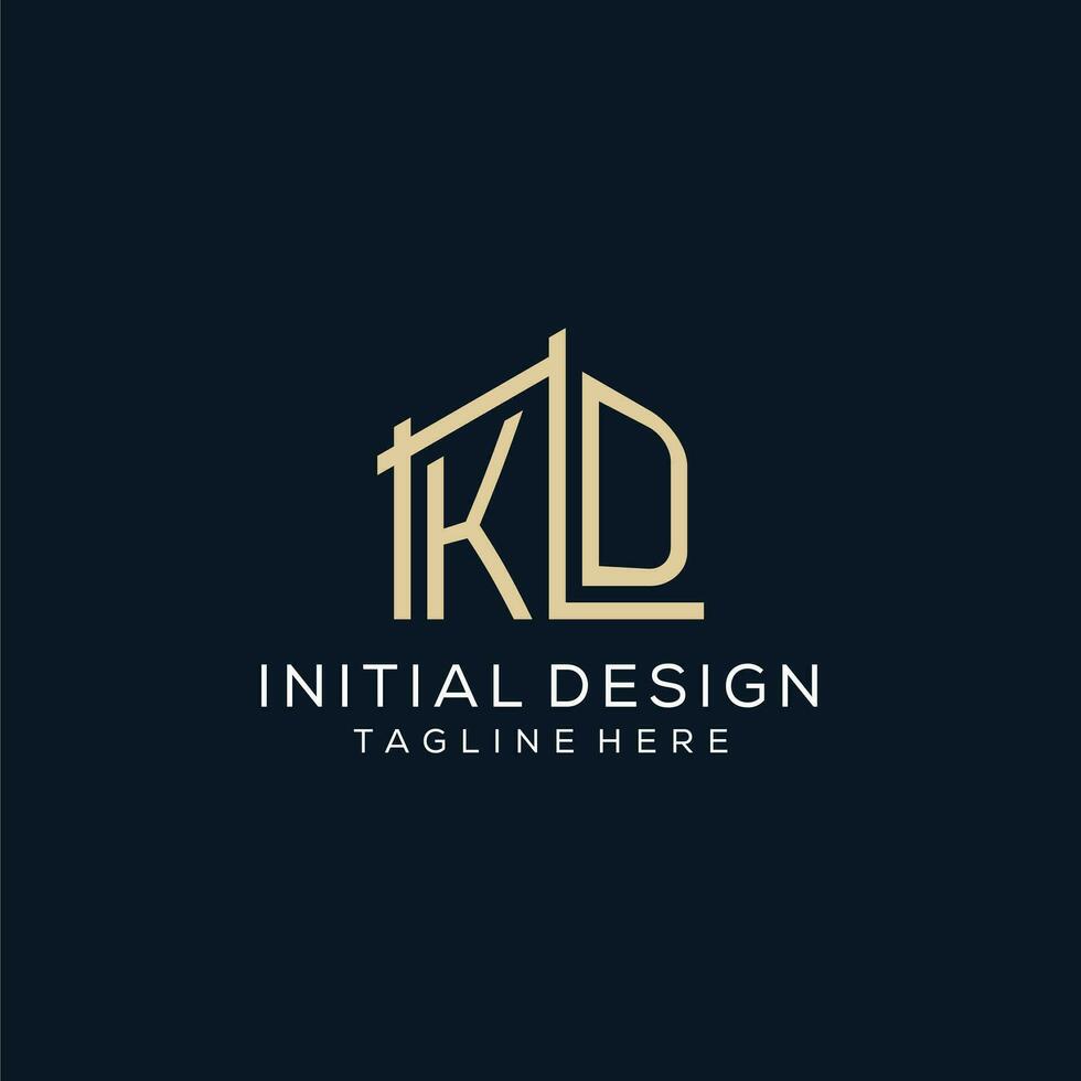 inicial kd logo, limpiar y moderno arquitectónico y construcción logo diseño vector