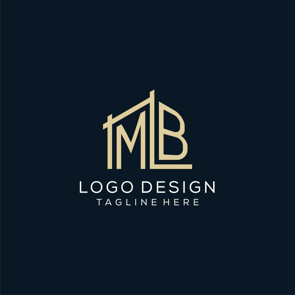 Initial MB logo, clean and modern architectural and construction logo design vector