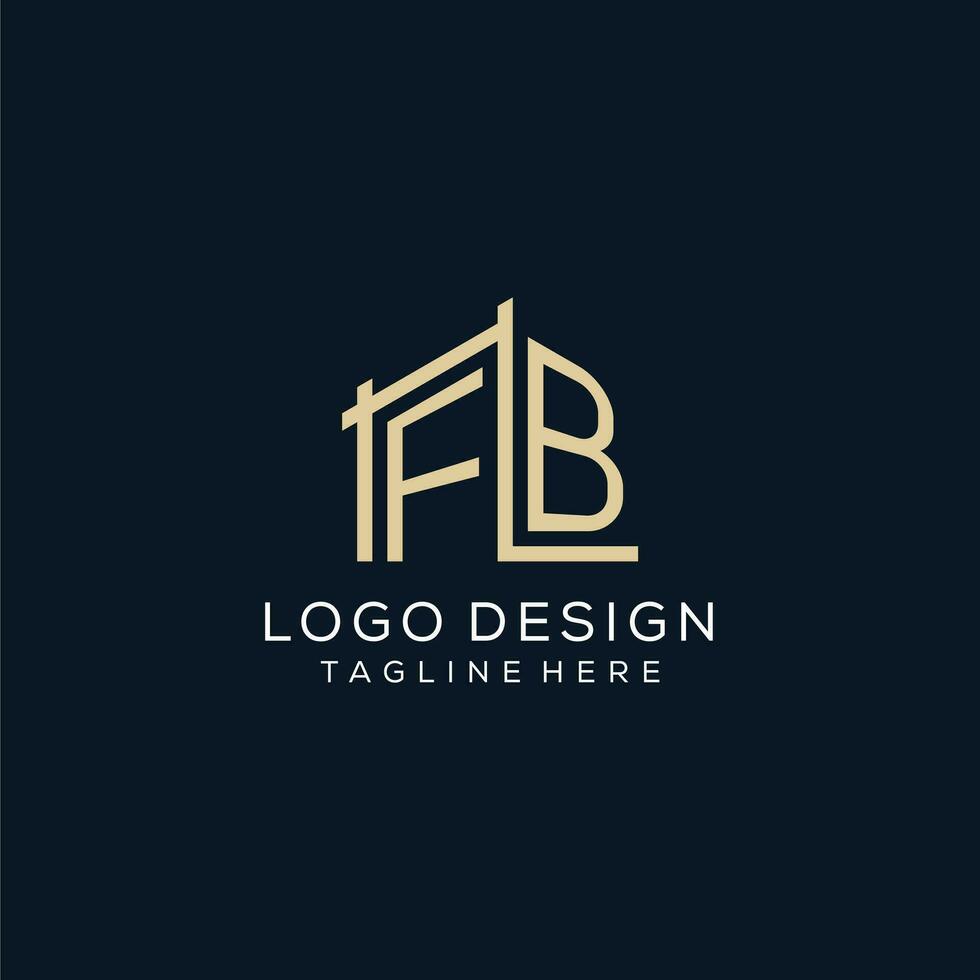 Initial FB logo, clean and modern architectural and construction logo design vector