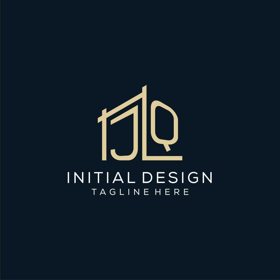 inicial jq logo, limpiar y moderno arquitectónico y construcción logo diseño vector