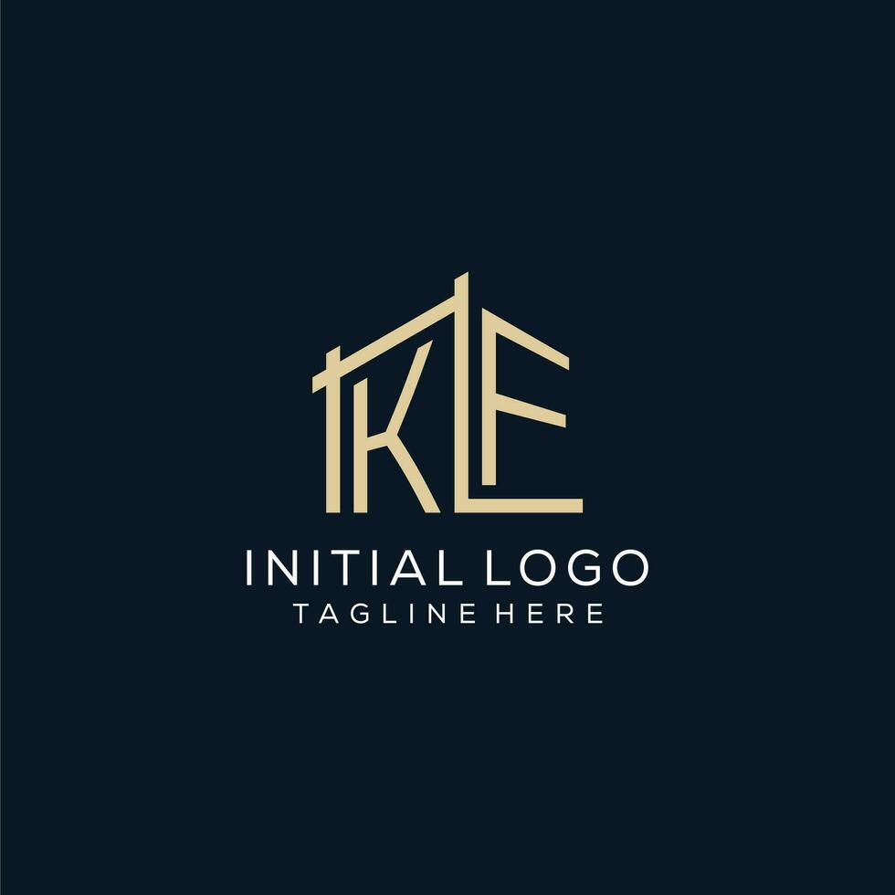 Initial KF logo, clean and modern architectural and construction logo design vector