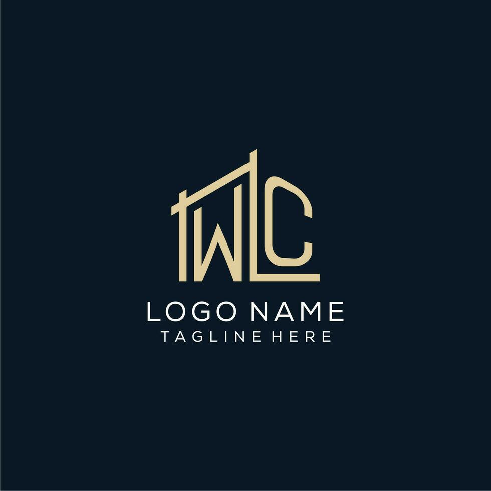 Initial WC logo, clean and modern architectural and construction logo design vector