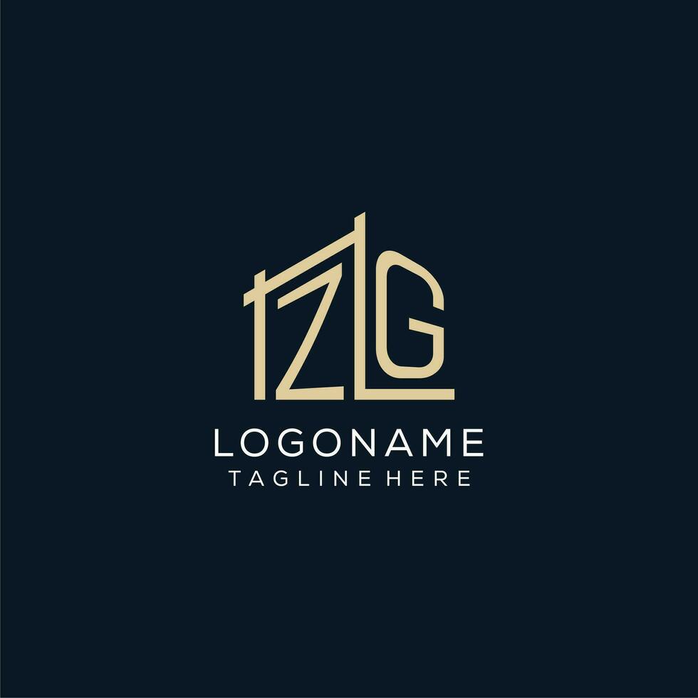 Initial ZG logo, clean and modern architectural and construction logo design vector