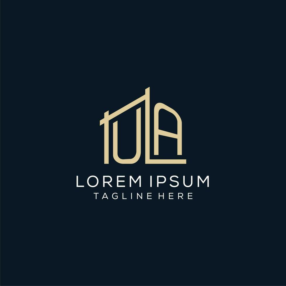 Initial UA logo, clean and modern architectural and construction logo design vector