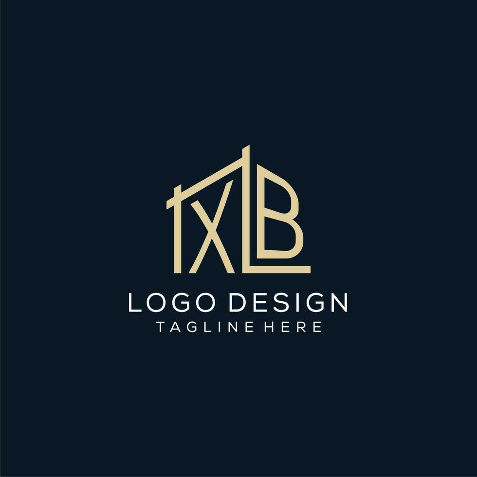 Initial XB logo, clean and modern architectural and construction logo design vector
