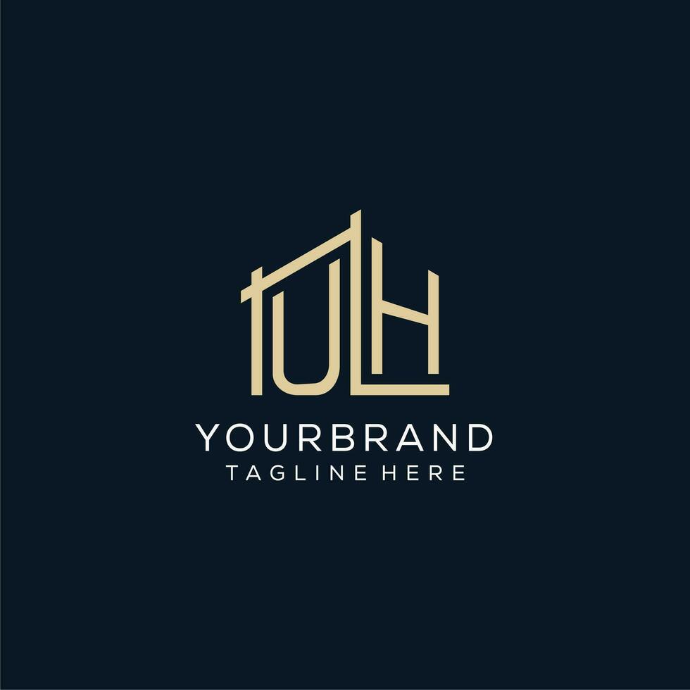 Initial UH logo, clean and modern architectural and construction logo design vector