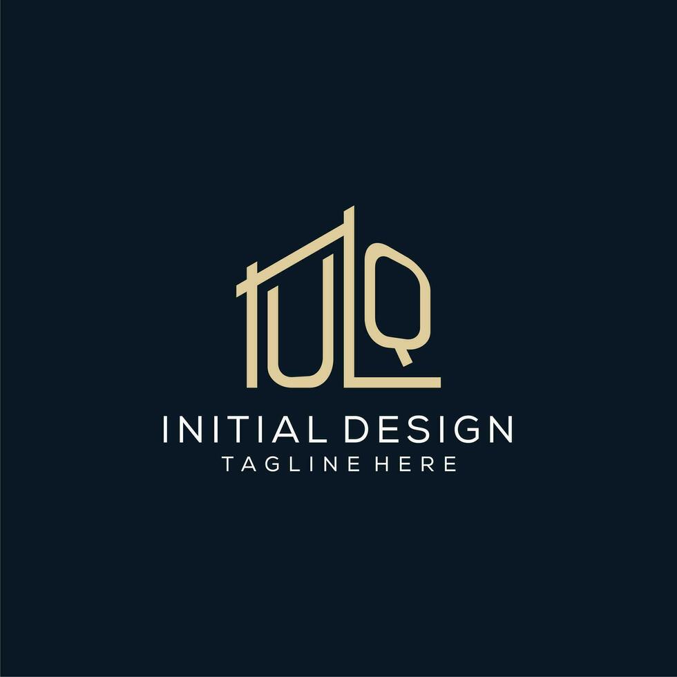 Initial UQ logo, clean and modern architectural and construction logo
