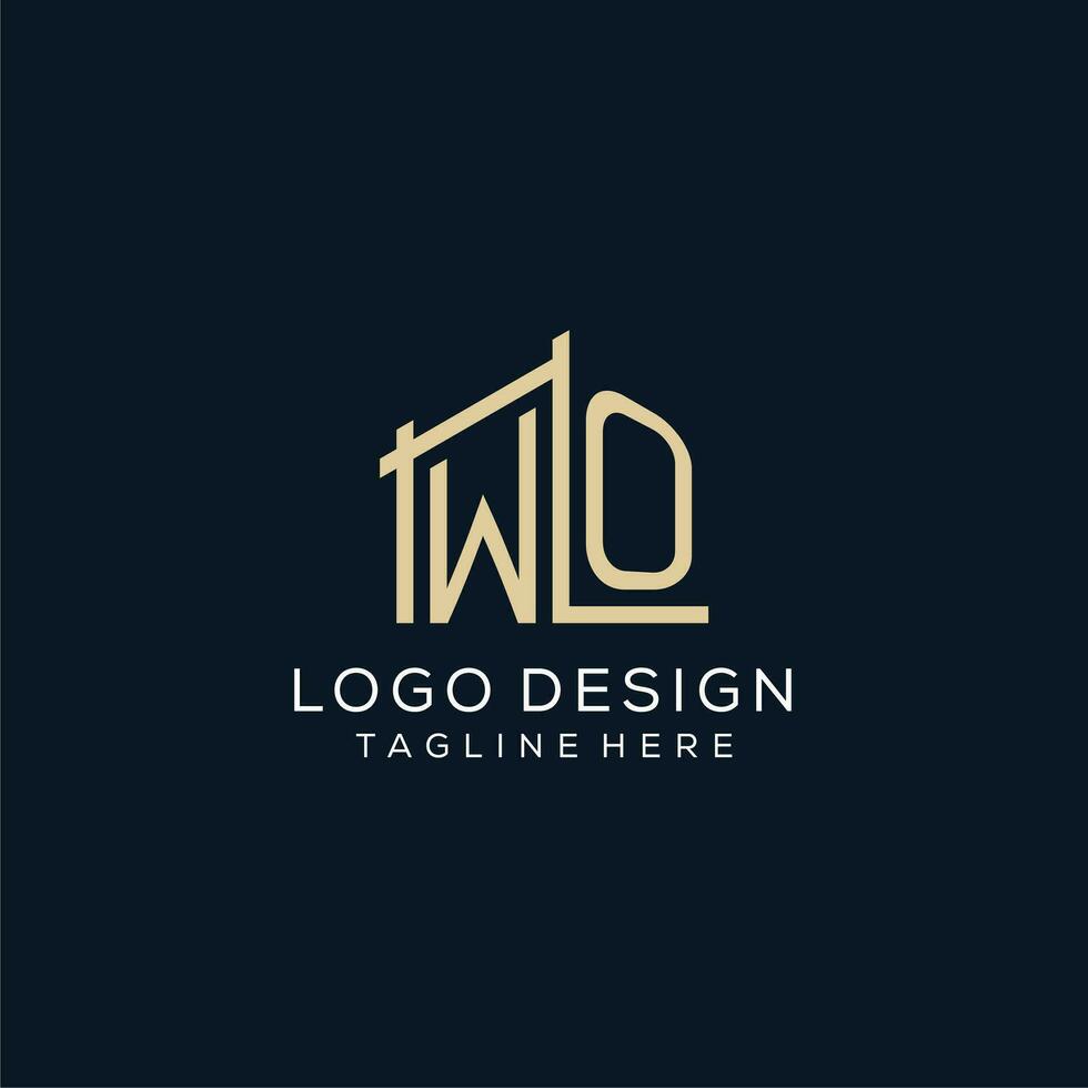 Initial WO logo, clean and modern architectural and construction logo design vector