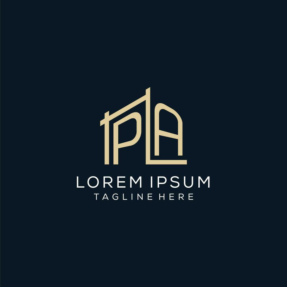 Initial PA logo, clean and modern architectural and construction logo design vector