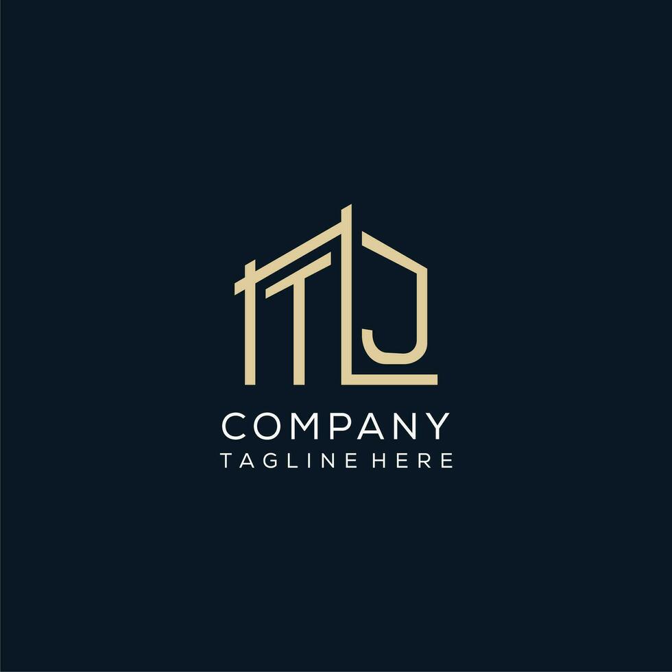 Initial TJ logo, clean and modern architectural and construction logo design vector