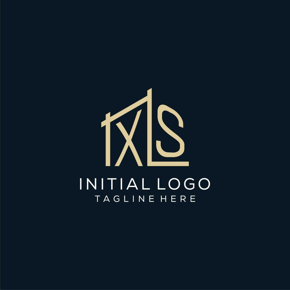 Initial XS logo, clean and modern architectural and construction logo design vector