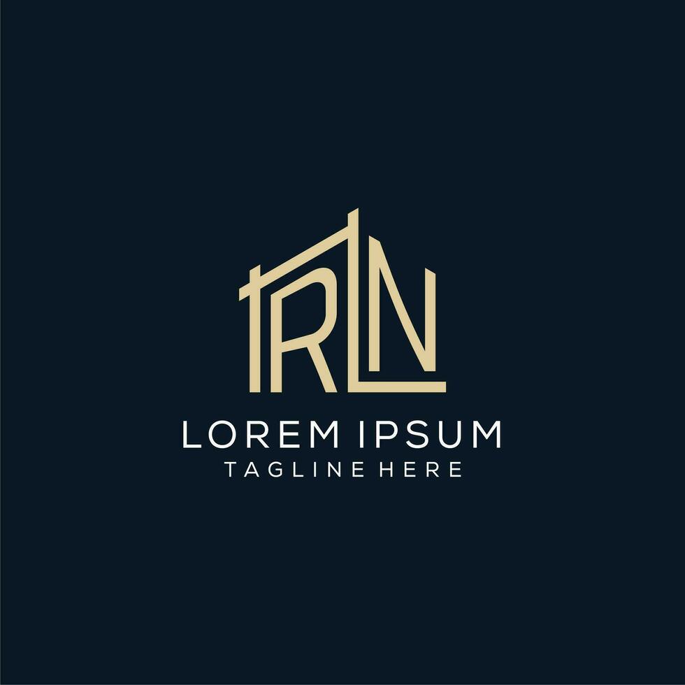 Initial RN logo, clean and modern architectural and construction logo design vector