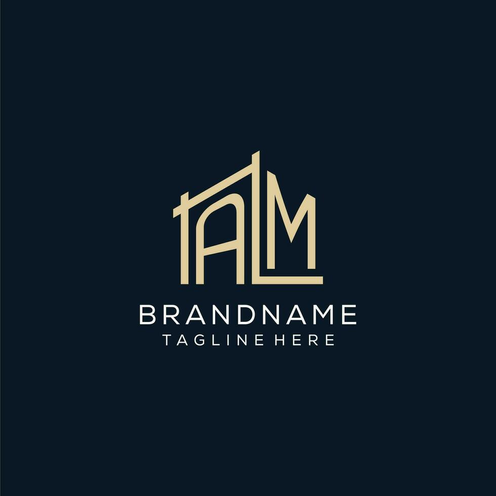 Initial AM logo, clean and modern architectural and construction logo design vector