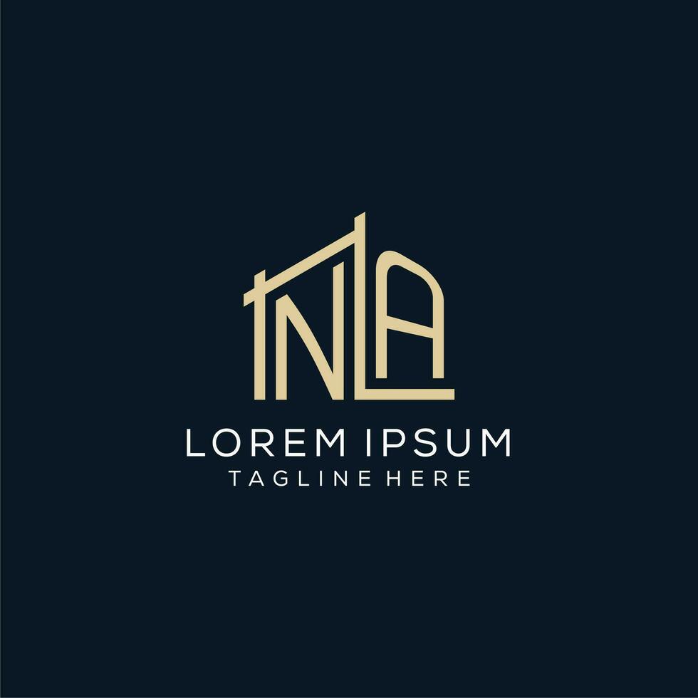 inicial n / A logo, limpiar y moderno arquitectónico y construcción logo diseño vector
