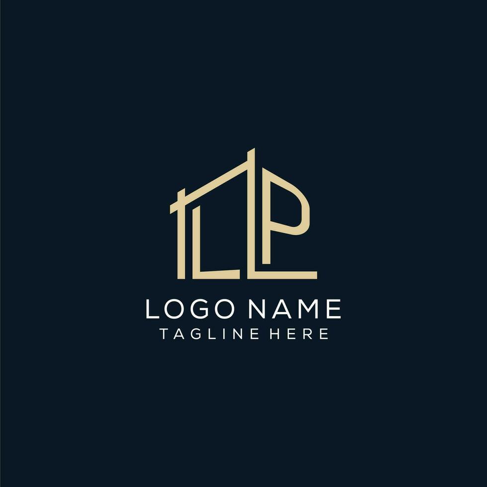 Initial LP logo, clean and modern architectural and construction logo design vector