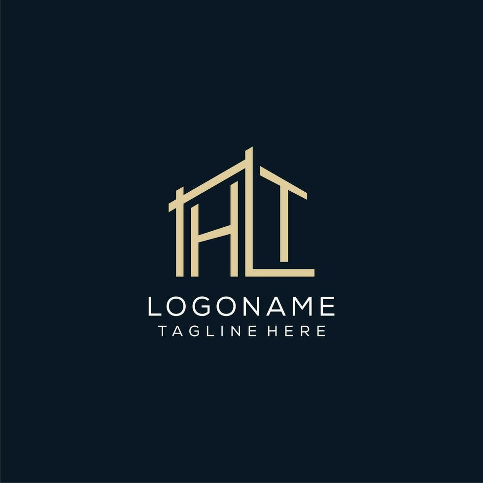 Initial HT logo, clean and modern architectural and construction logo design vector