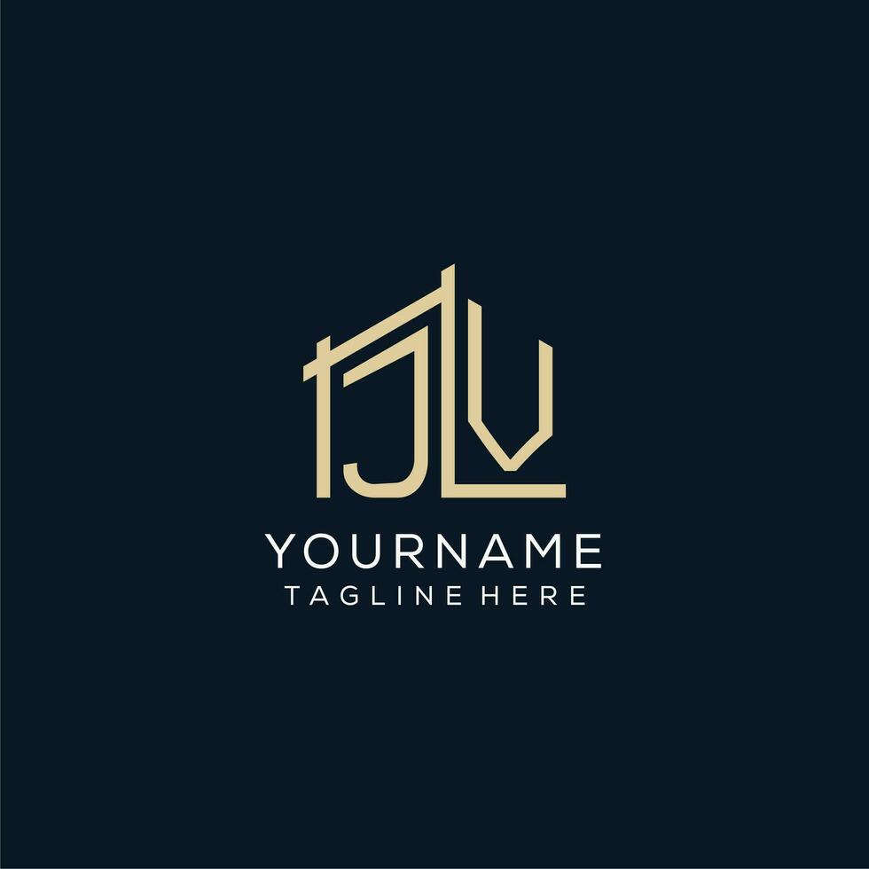 Initial JV logo, clean and modern architectural and construction logo design vector