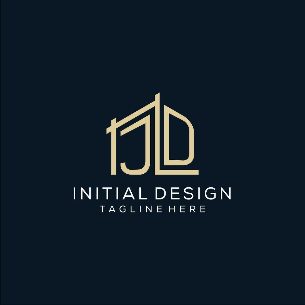 inicial jd logo, limpiar y moderno arquitectónico y construcción logo diseño vector