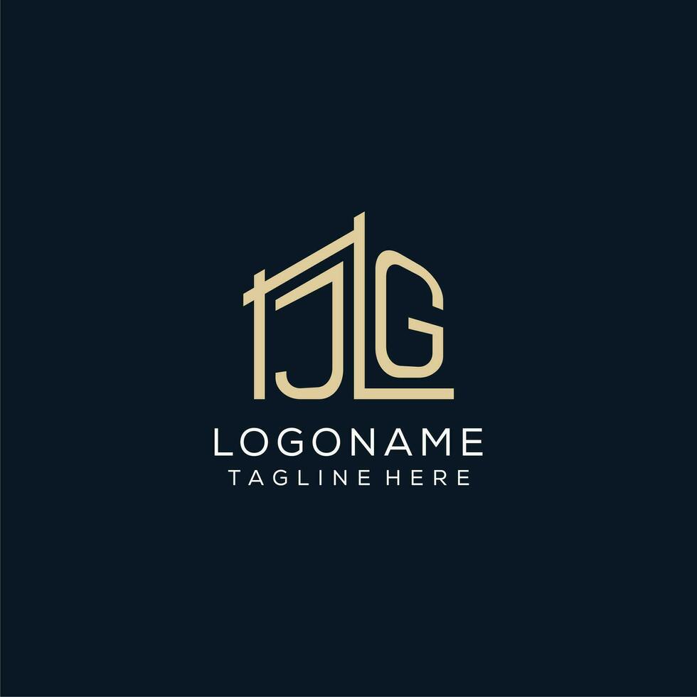 Initial JG logo, clean and modern architectural and construction logo design vector