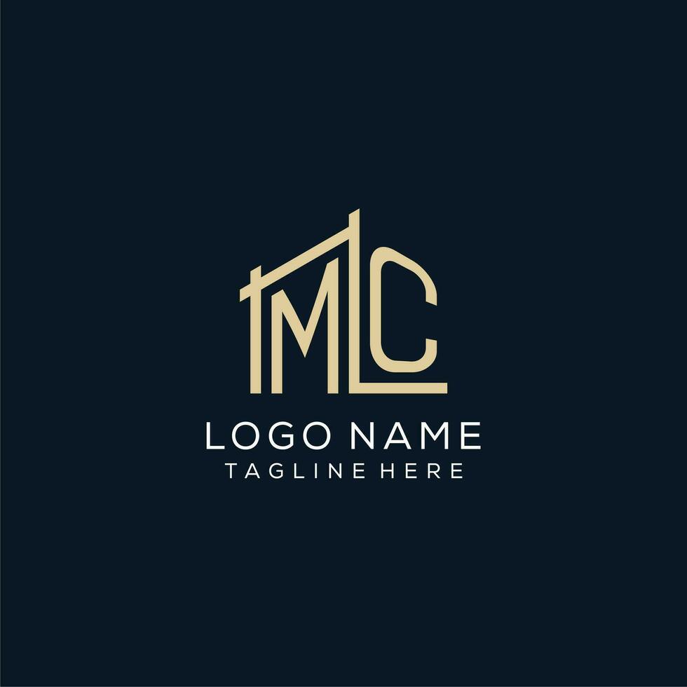 Initial MC logo, clean and modern architectural and construction logo design vector