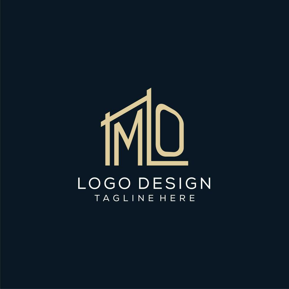 Initial MO logo, clean and modern architectural and construction logo design vector