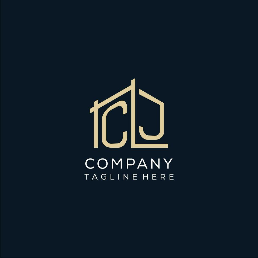 Initial CJ logo, clean and modern architectural and construction logo design vector