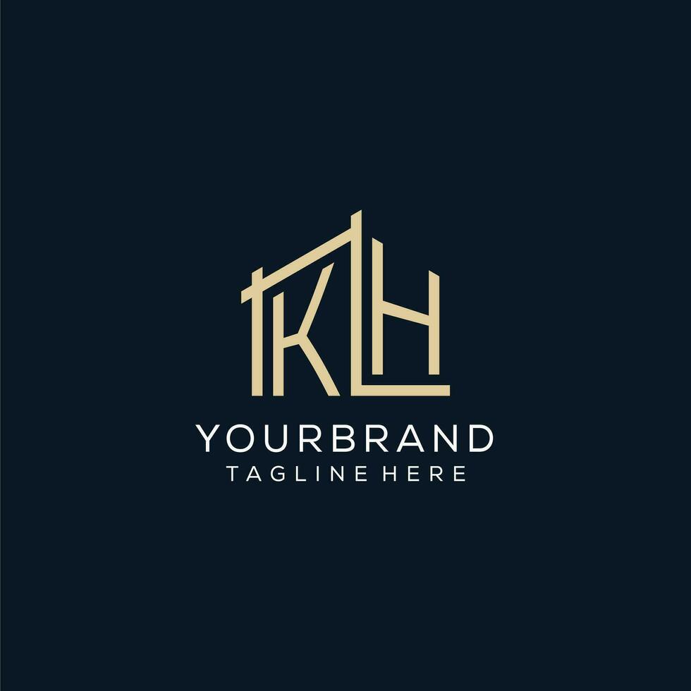 inicial kh logo, limpiar y moderno arquitectónico y construcción logo diseño vector