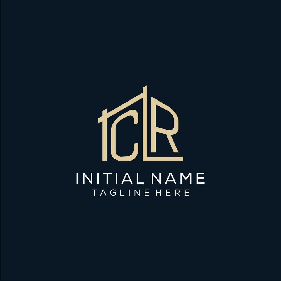 Initial CR logo, clean and modern architectural and construction logo design vector