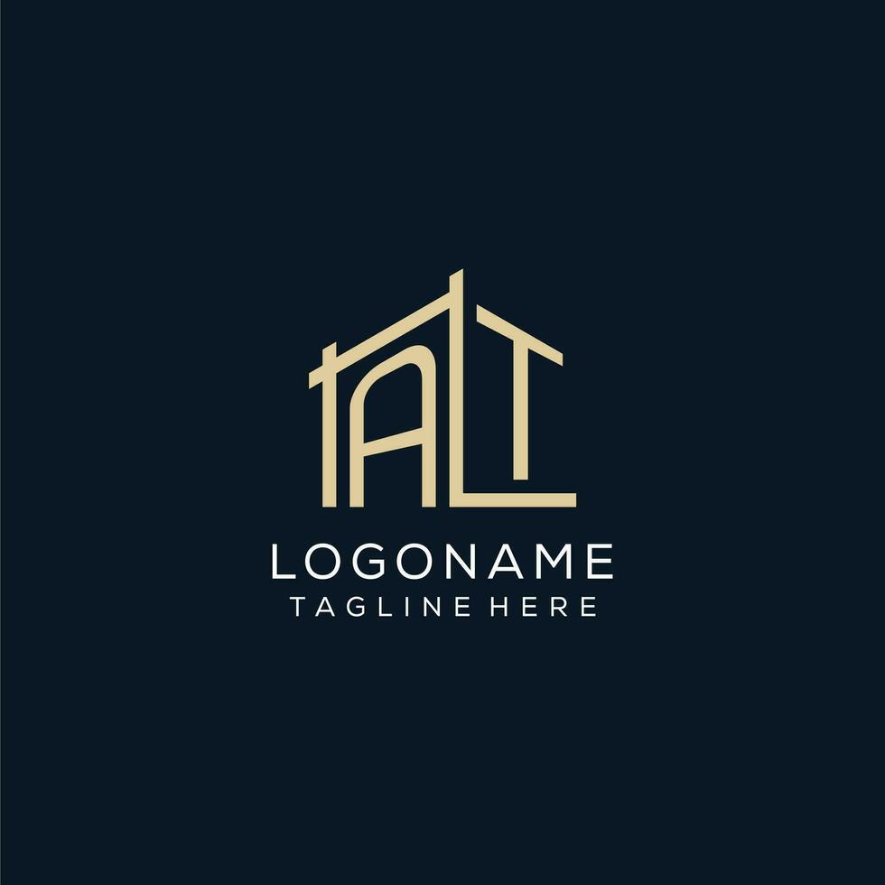 Initial AT logo, clean and modern architectural and construction logo design vector