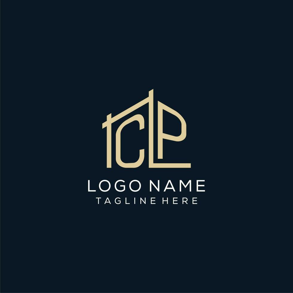 inicial cp logo, limpiar y moderno arquitectónico y construcción logo diseño vector