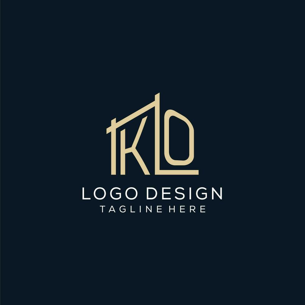 Initial KO logo, clean and modern architectural and construction logo design vector