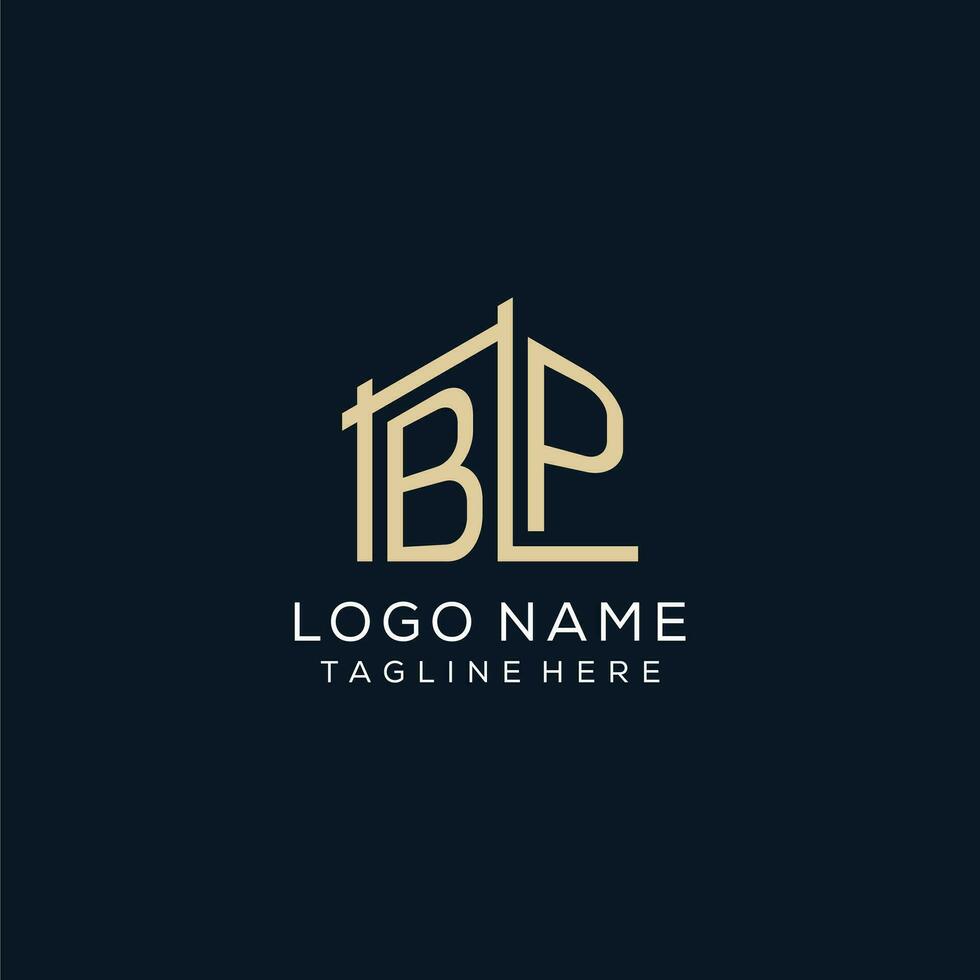 inicial bp logo, limpiar y moderno arquitectónico y construcción logo diseño vector