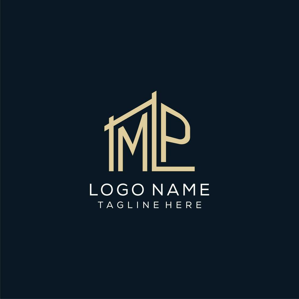 Initial MP logo, clean and modern architectural and construction logo design vector